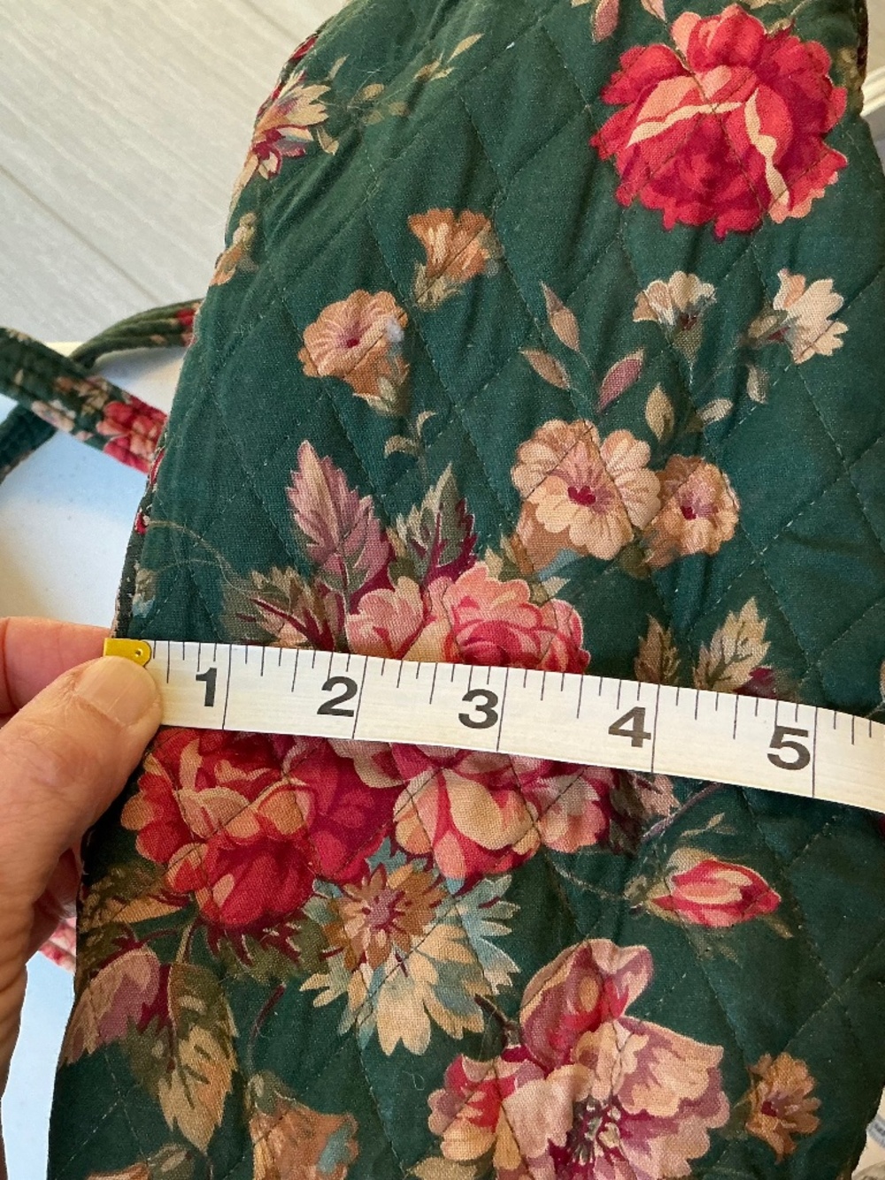 Vintage 1980s VERA BRADLEY Indiana Greenbriar 18x16" Button Tote Bag Floral - Picture 12 of 14